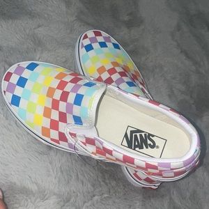 Pride colorful checkerboard Slip on Vans